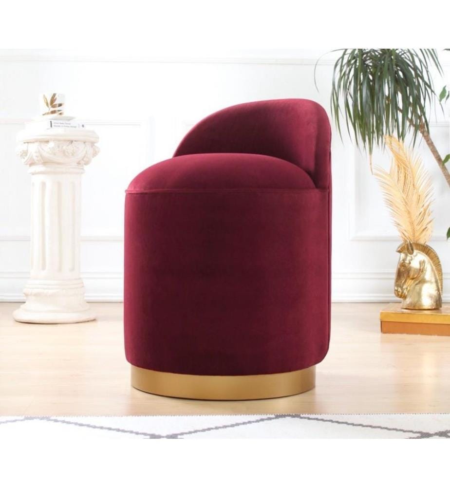 Pouf, rouge bordeaux, velours