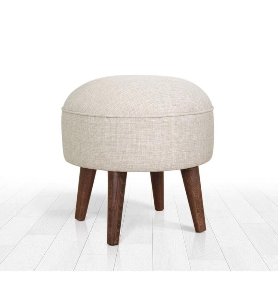 Pouf, crème, 50% coton / 50% velours