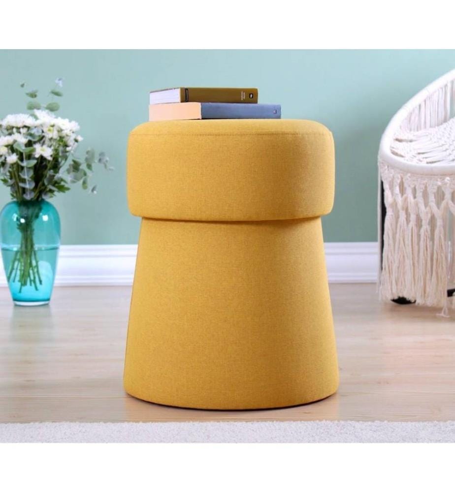 Pouf, Mustard, 50% coton / 50% lin