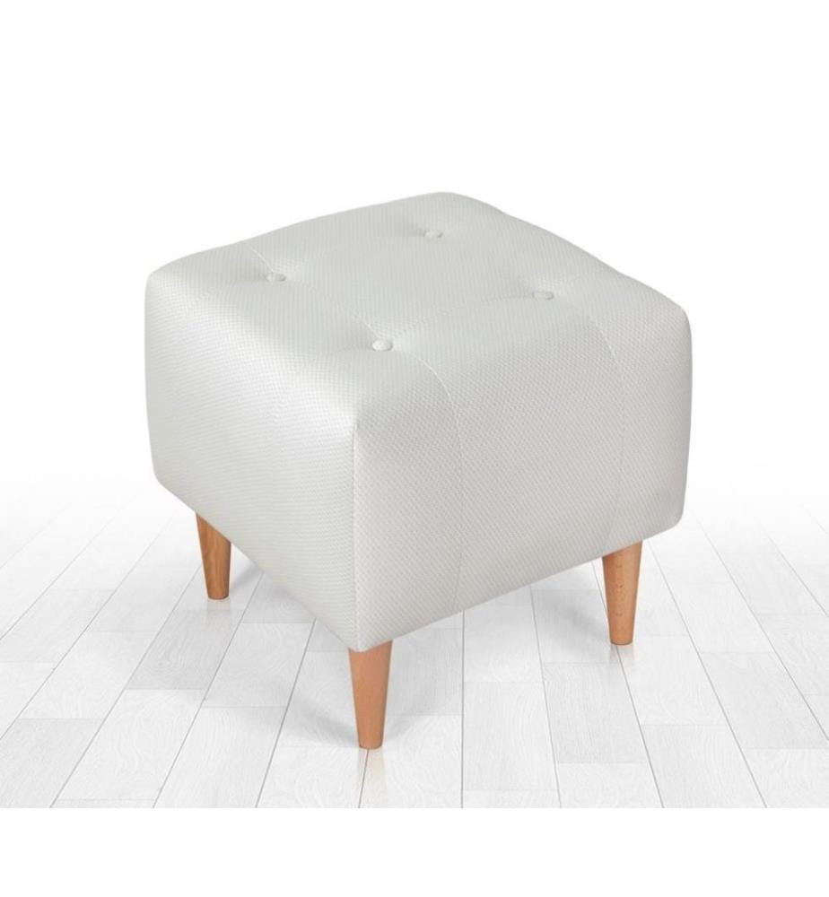 Pouf, crème, 50% coton / 50% velours