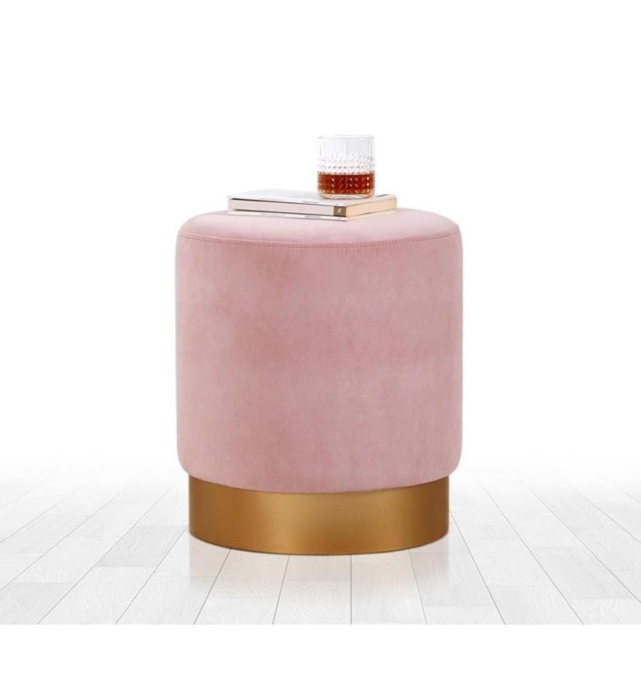 Pouf, rose, velours