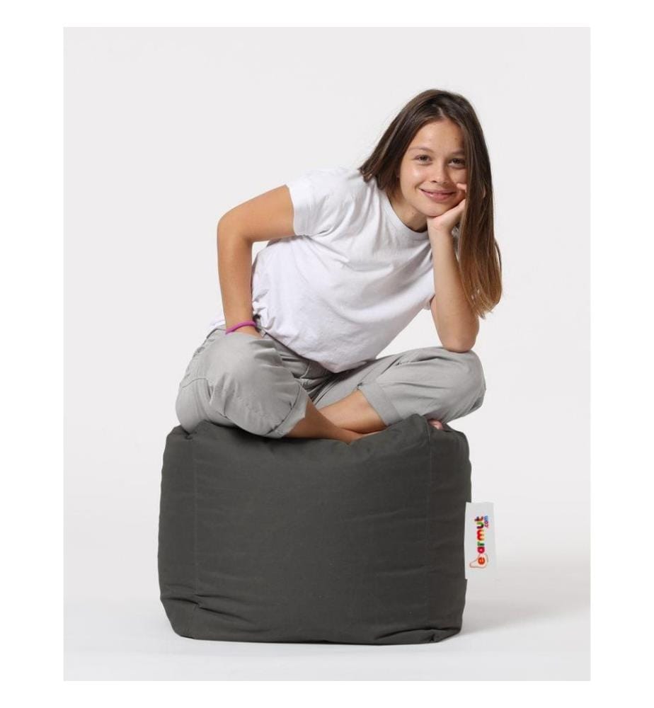 Pouf de jardin, fumée, polystyrène recyclé haute densité, tissu polyester