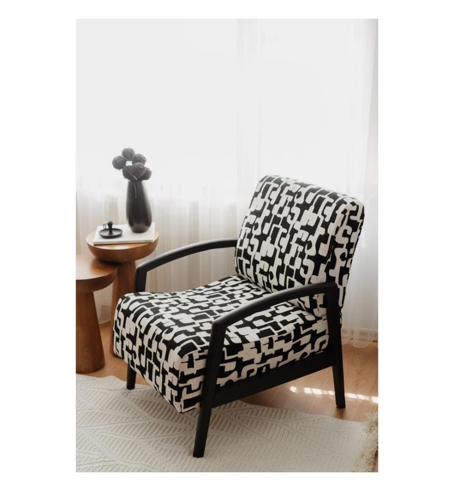 Wing Chair, noir, blanc, châssis : 100% CHARME