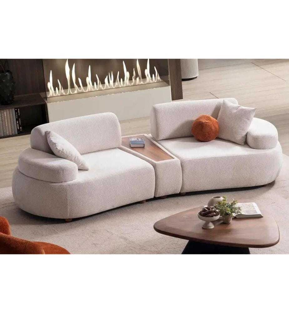 Ensemble de meubles de salon, crème, cadre : 70% CHARME / 30% AGGLOMÉRÉ MÉLAMINÉ