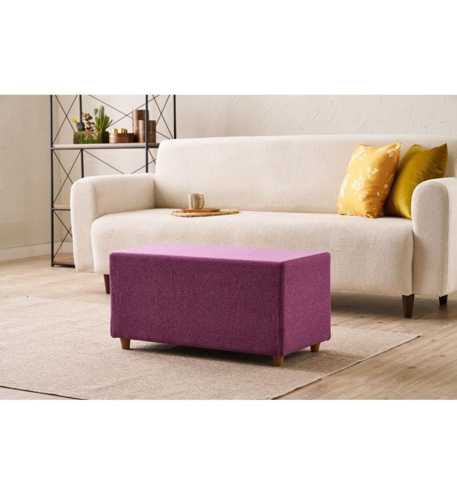 Pouf, Lilas, Cadre : BOIS, Tissu : 50% COTON / 50% POLYESTER