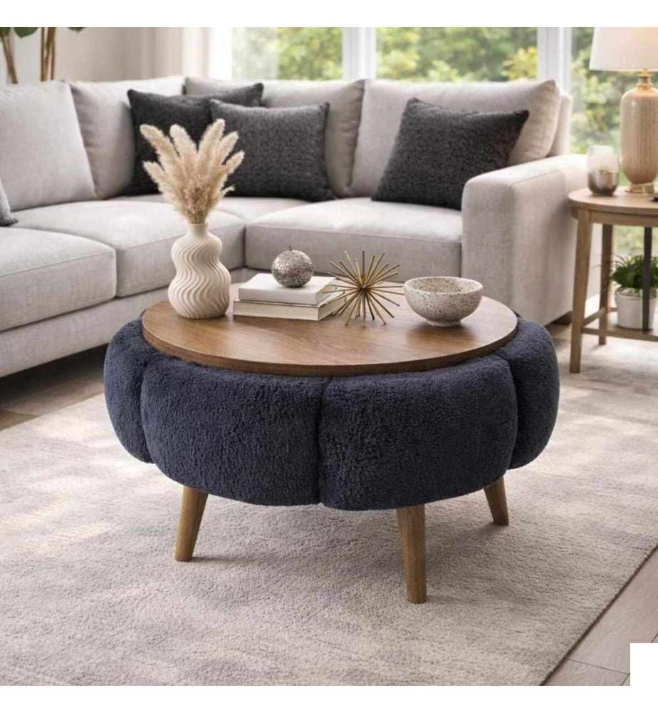 Table basse, panneau de particules 100 % mélaminé, anthracite, noyer