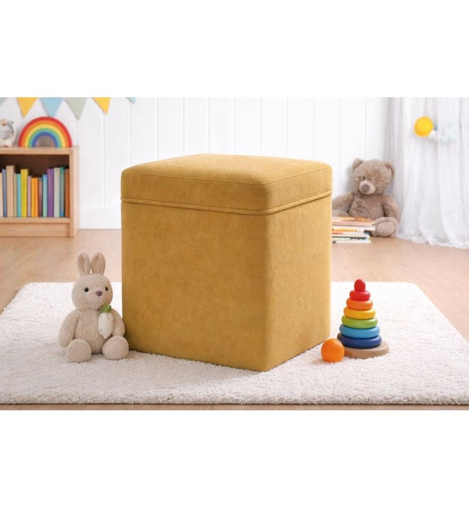 Pouf, 100 % COTON, Moutarde
