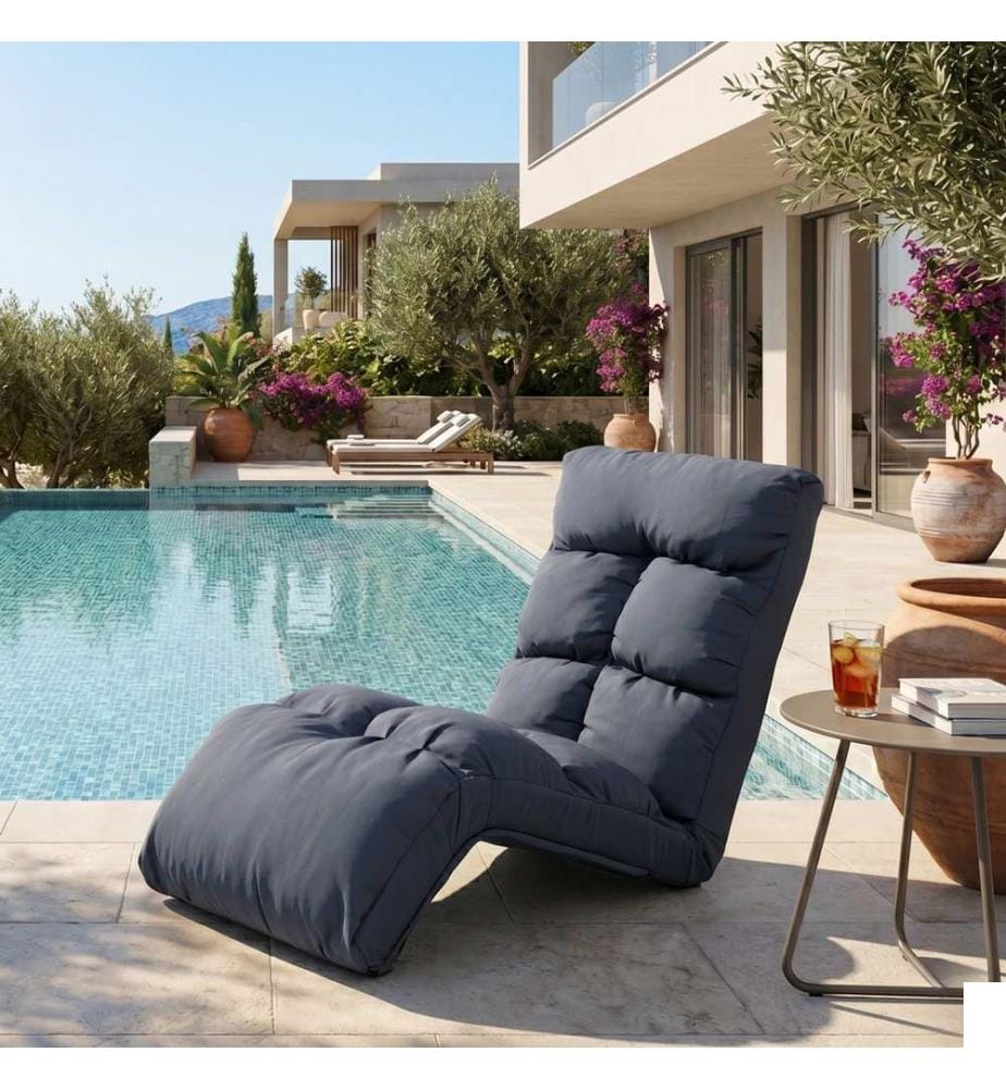 Fauteuil à bascule de jardin, 100 % MÉTAL, anthracite
