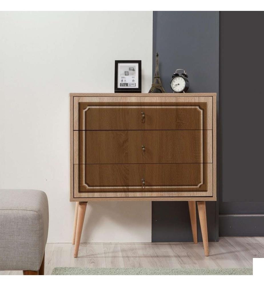 Commode, chêne Sonoma, panneau de particules mélaminé