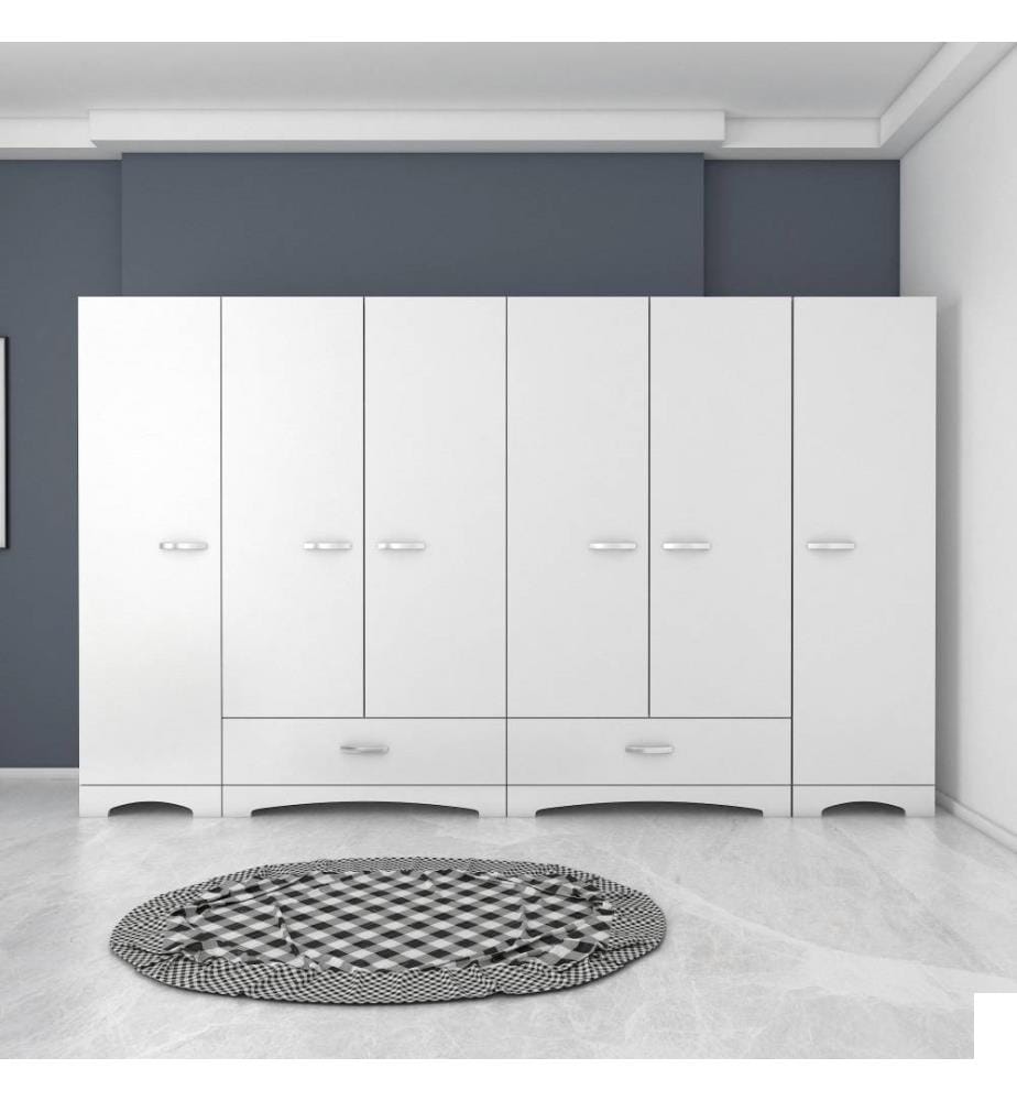 Armoire, blanc, panneau de particules mélaminé de qualité E1