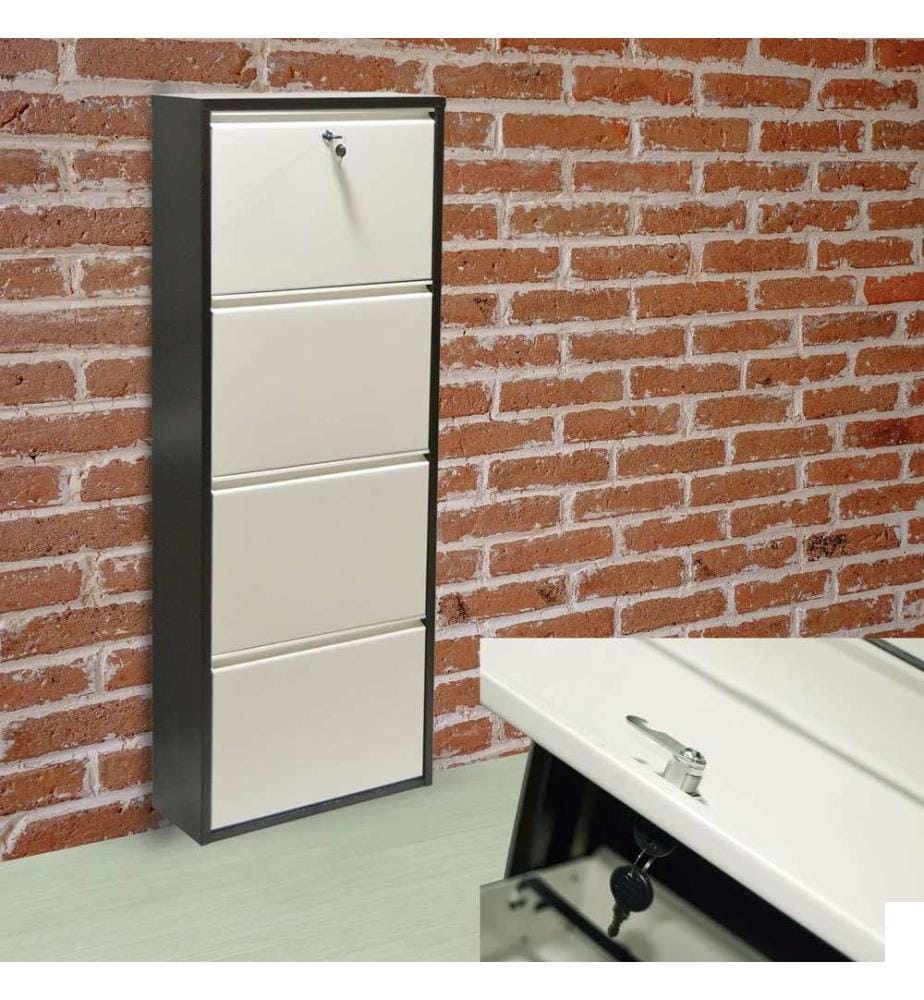 Armoire à chaussures, marron, crème, 100 % tôle