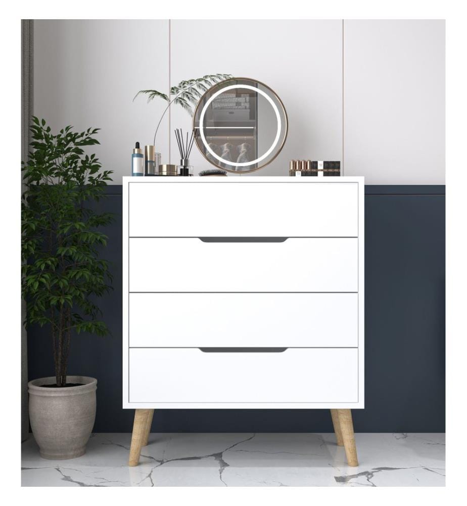 Commode, blanc, 100 % panneau de particules mélaminé