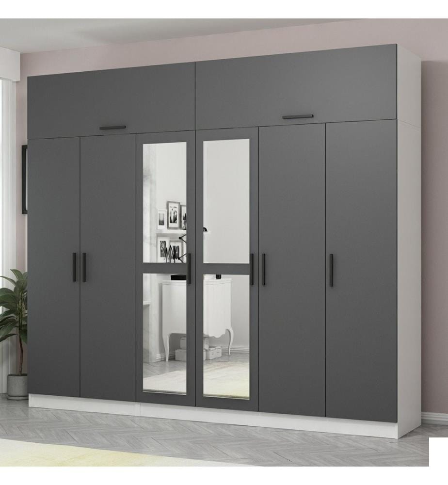 Armoire, anthracite, blanc, 100 % panneau de particules mélaminé