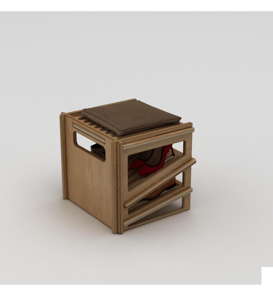 Armoire à chaussures, bois naturel, 100 % contreplaqué de bouleau