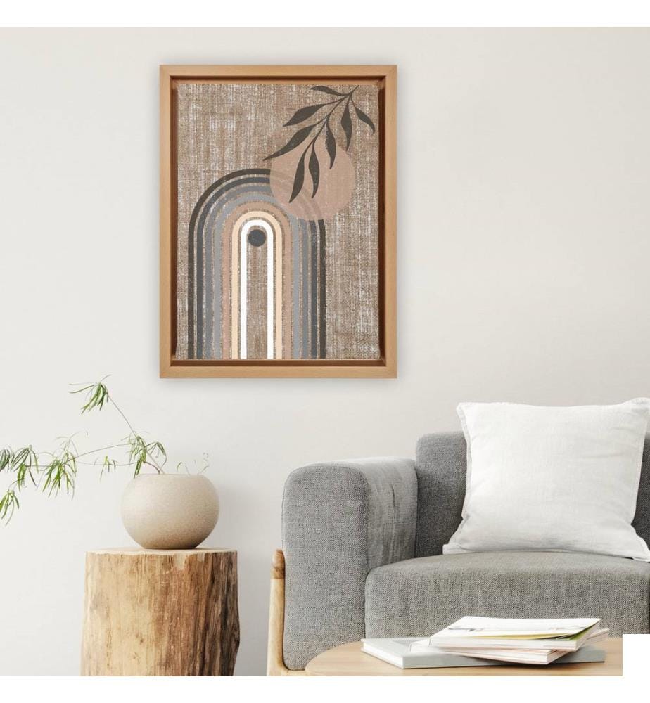 Peinture décorative sur toile, multicolore, 100 % JUTE, cadre : 100 % BOIS
