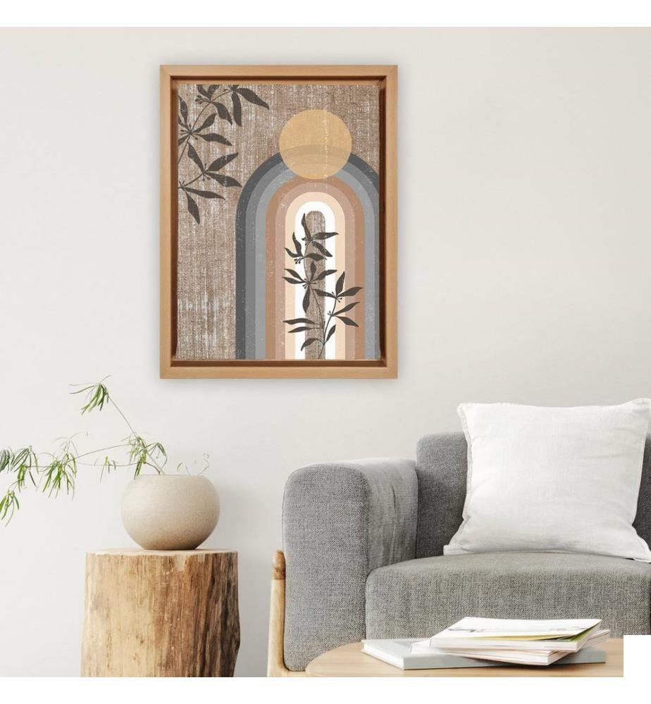 Peinture décorative sur toile, multicolore, 100 % JUTE, cadre : 100 % BOIS