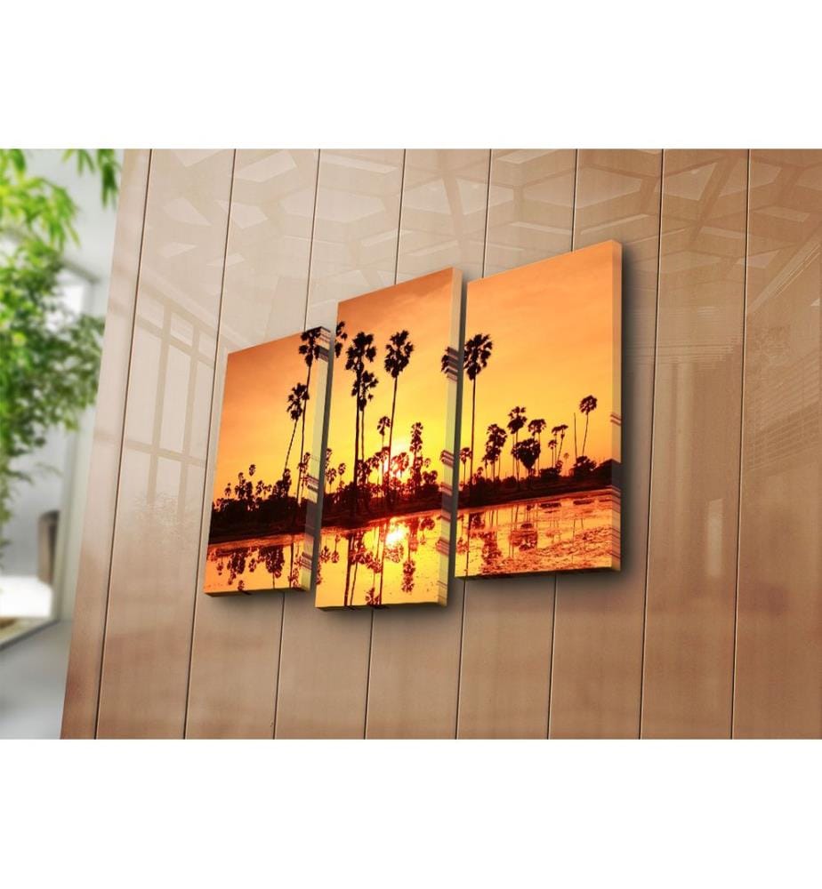Peinture décorative sur toile, 3 pièces, multicolore, 100 % SUEDE CANVAS