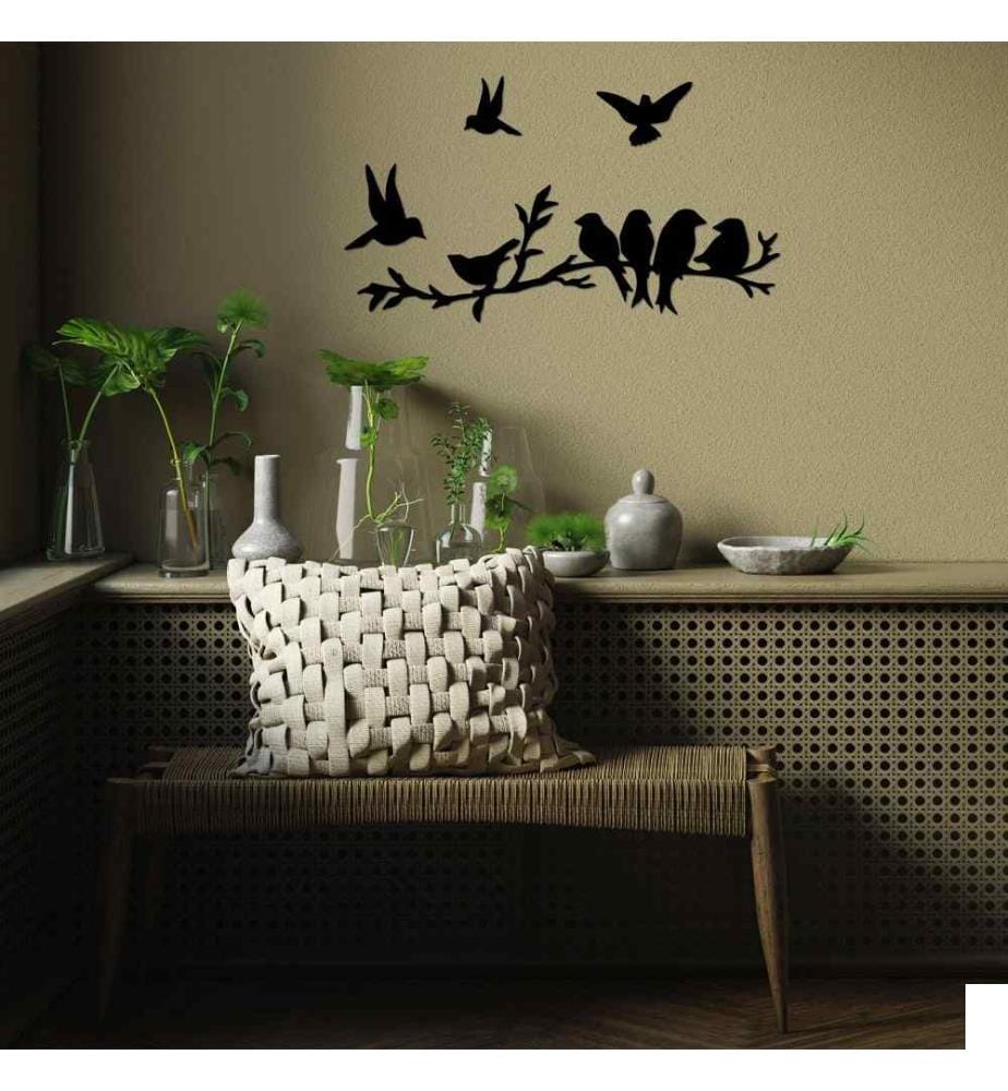 Accessoire mural décoratif en métal, noir, métal