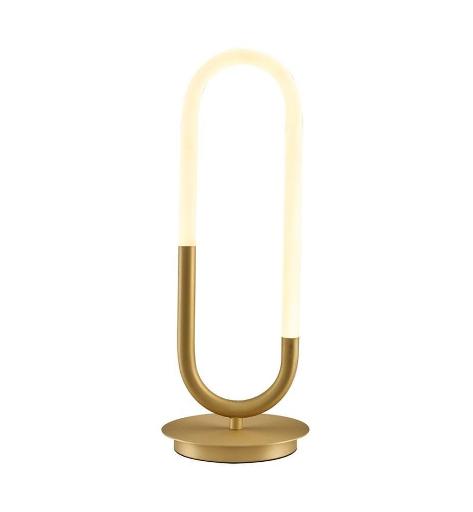 Lampe de table, jaune, corps en métal, capuchon en acrylique