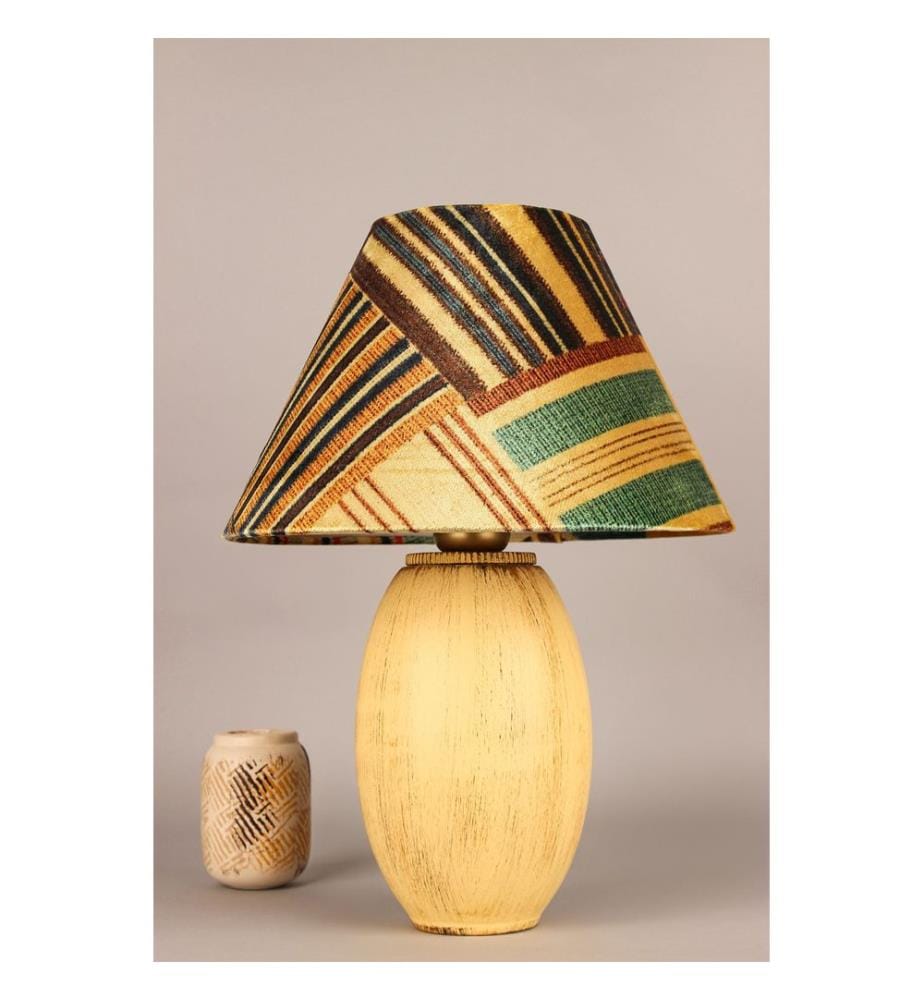 Lampe de table, corps en céramique, multicolore
