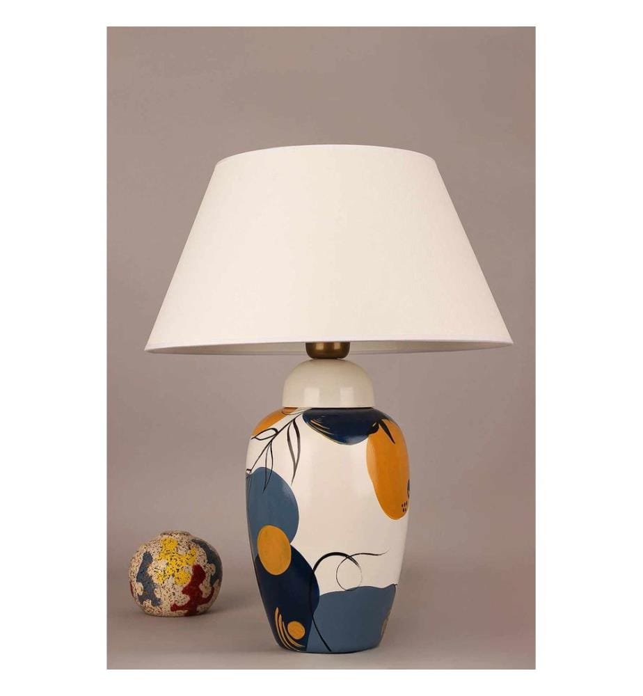 Lampe de table, corps en céramique, multicolore