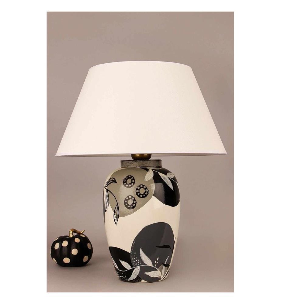 Lampe de table, corps en céramique, multicolore