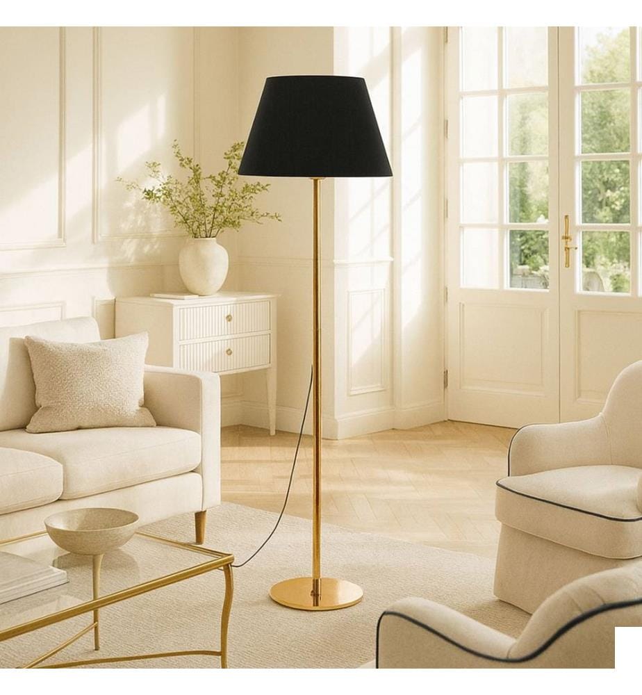 Lampadaire, corps en métal, noir