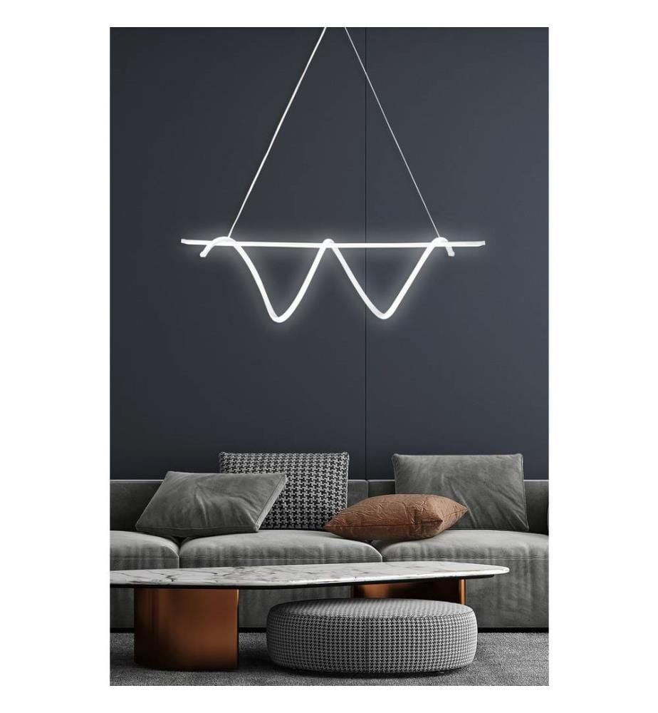 Lustre, blanc, corps en aluminium