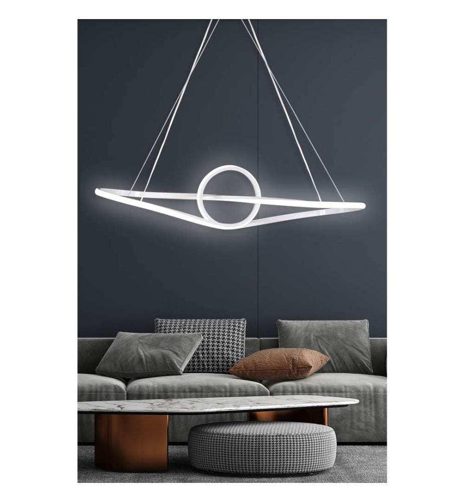 Lustre, blanc, corps en aluminium
