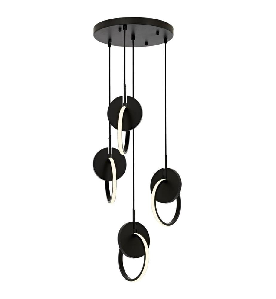 Lustre, noir, blanc, corps en métal, chapeau en verre