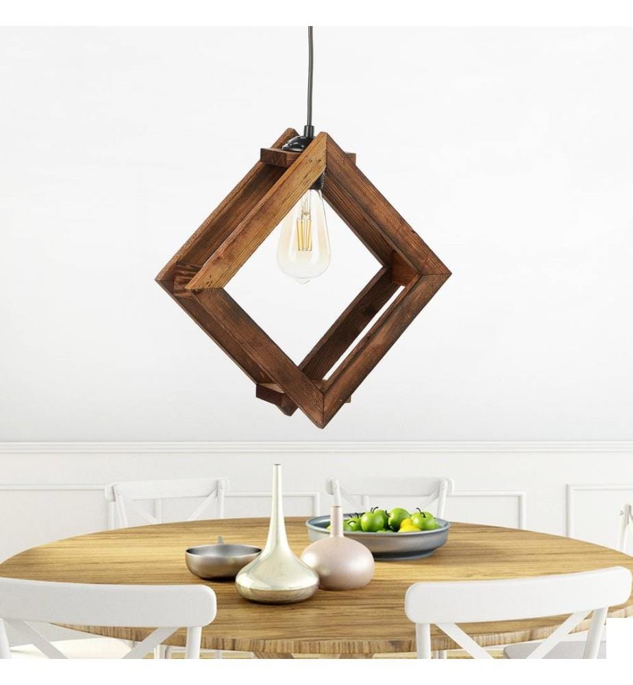 Lustre, brun, corps en bois
