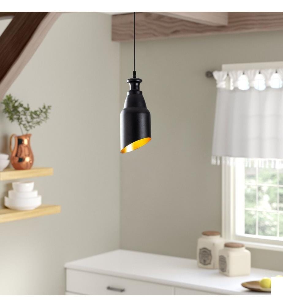 Lustre, noir, corps en métal