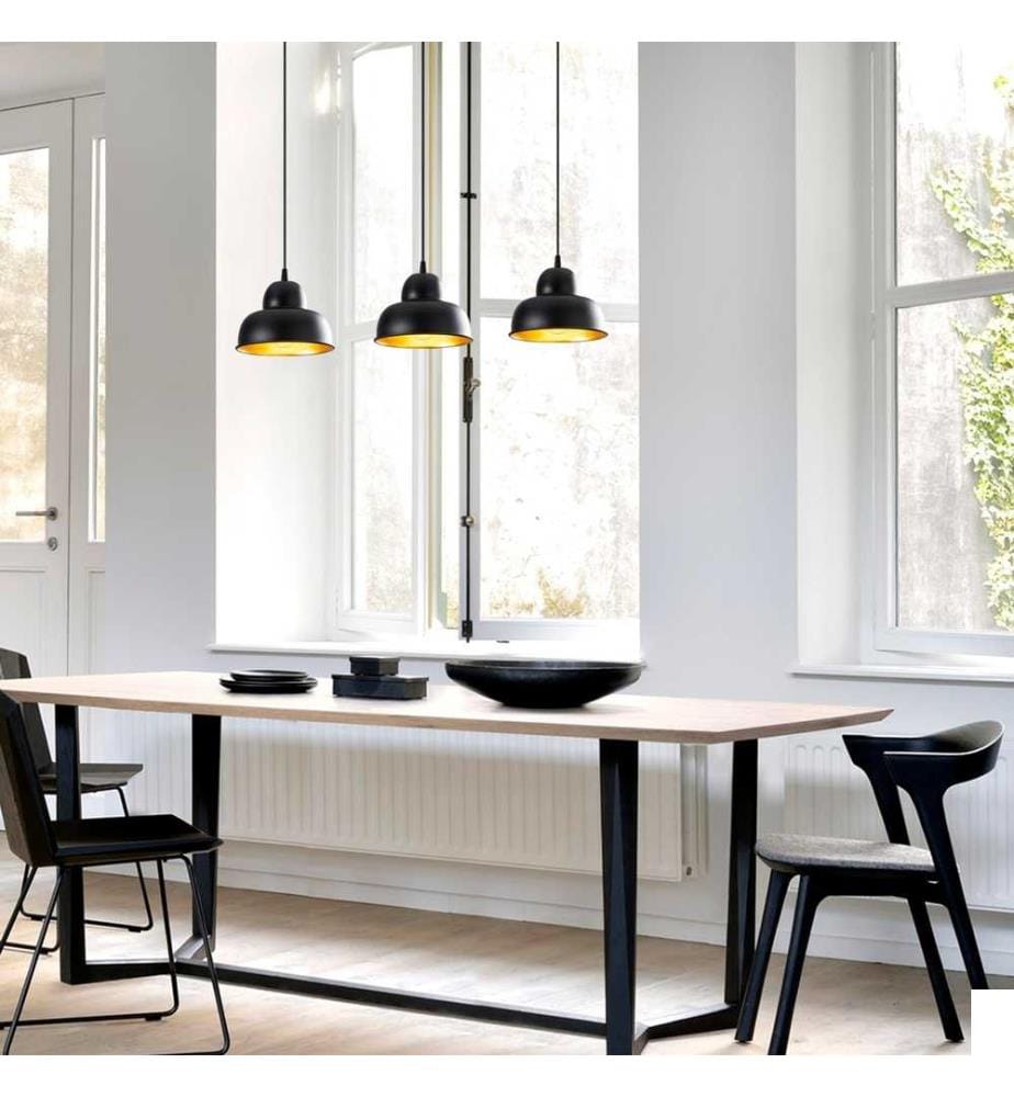 Lustre, noir, corps en métal