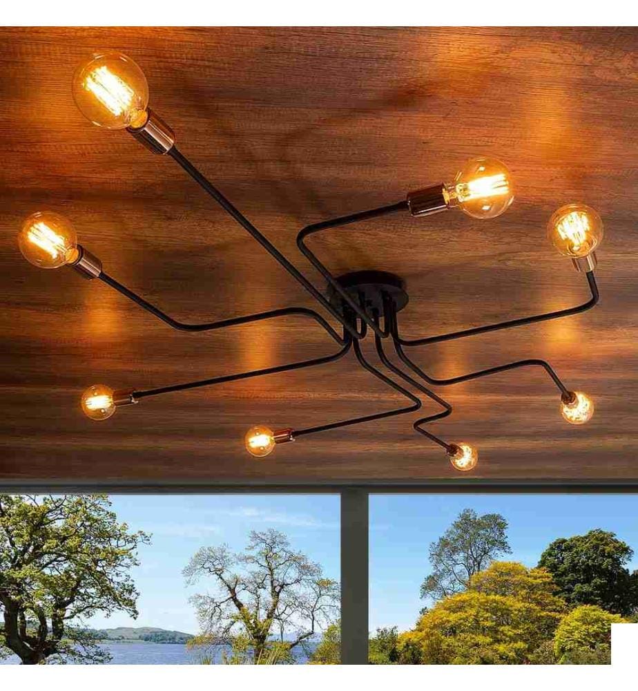 Lustre, noir, corps en métal