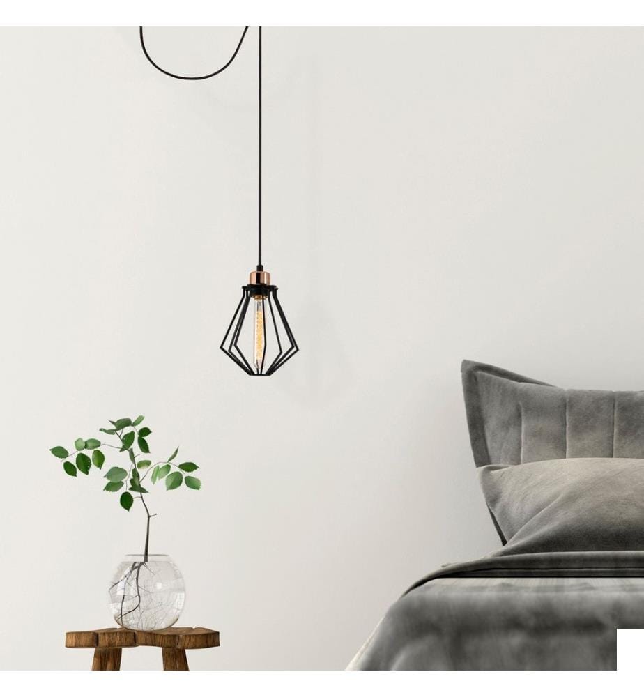 Lustre, noir, bronze, corps en métal