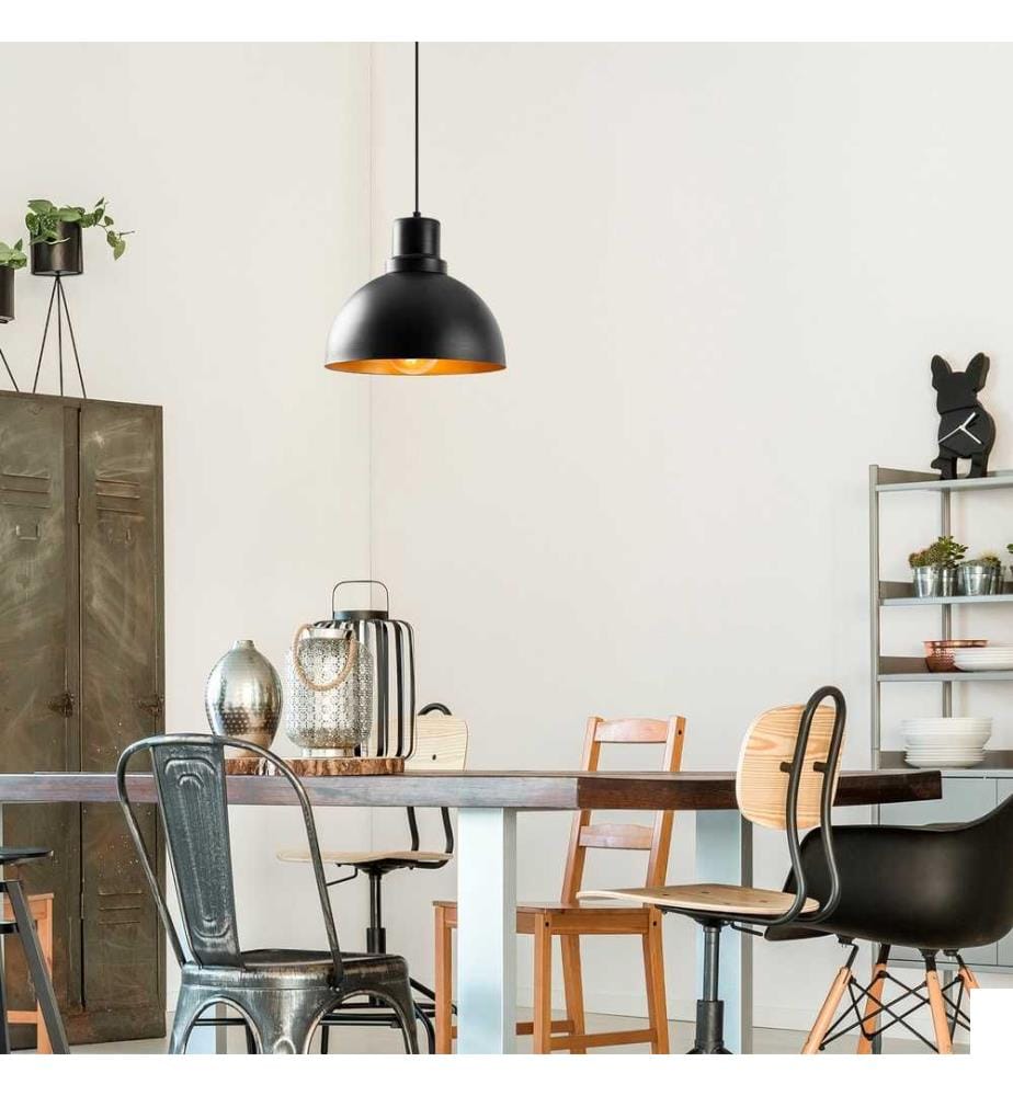 Lustre, noir, corps en fer