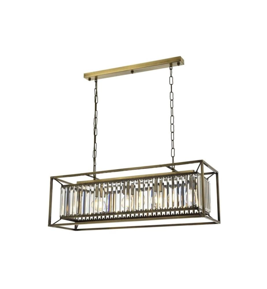 Lustre, Antiquation, Corps en métal, Chapeau en cristal