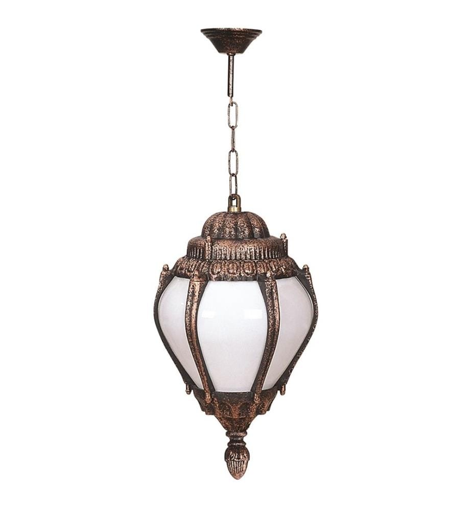 Lustre d'extérieur, brun, corps en ABS, chapeau en acrylique