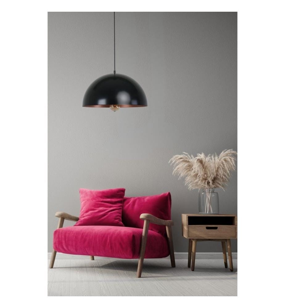 Lustre, noir, corps en métal