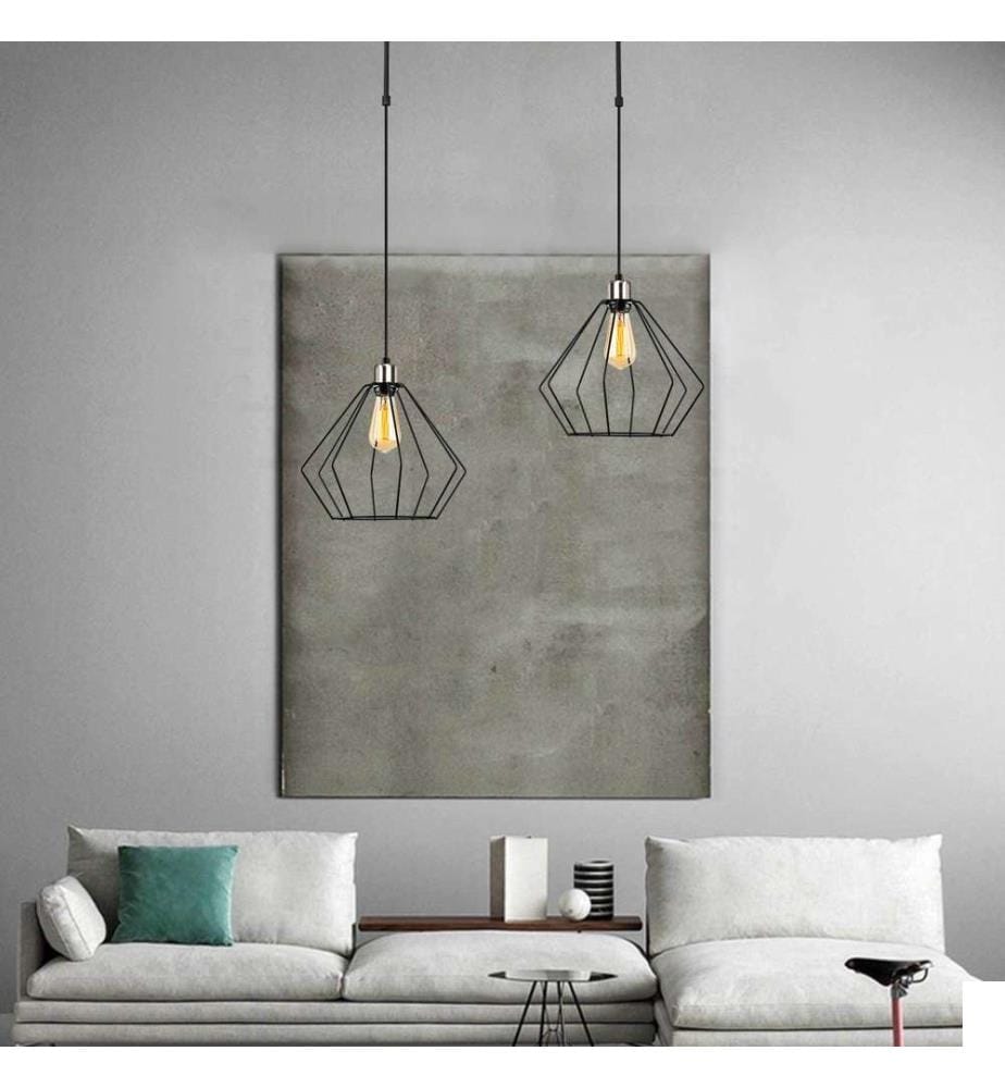 Lustre, noir, corps en métal