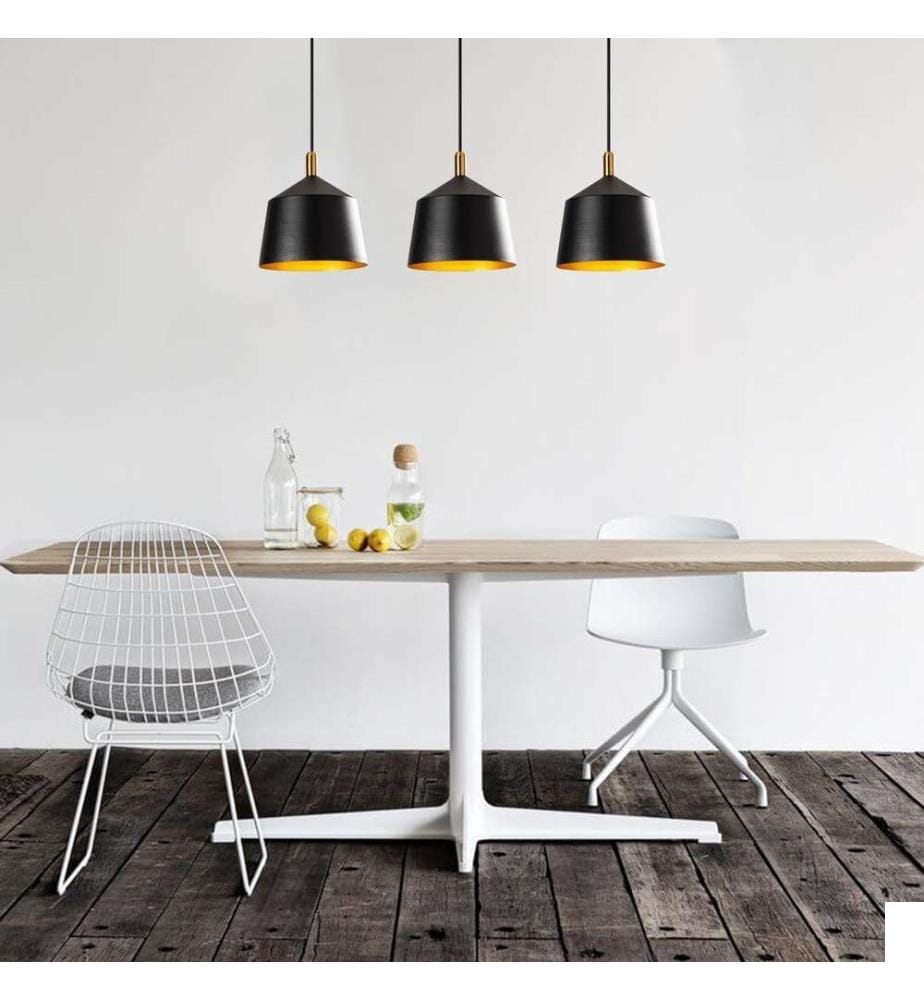 Lustre, noir, or, corps en fer