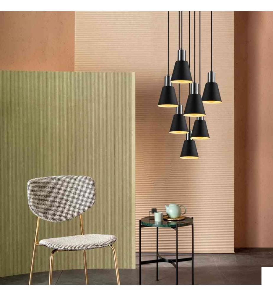 Lustre, noir, nickel, corps en métal
