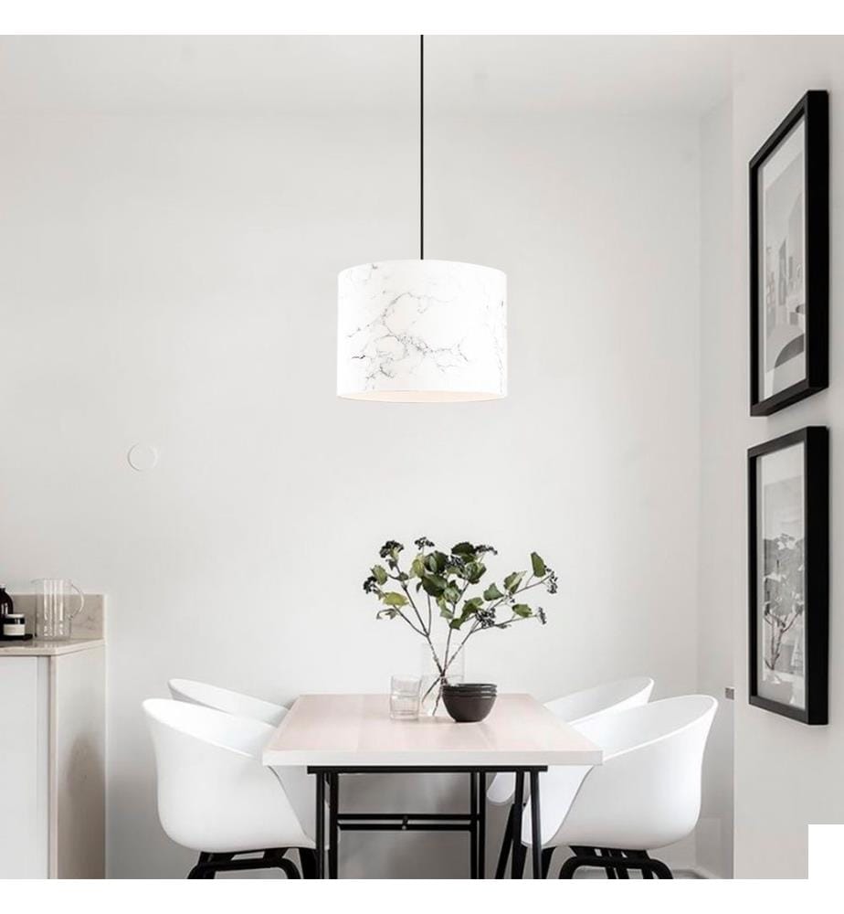 Lustre, Multicolore, Corps en métal, Chapeau en tissu