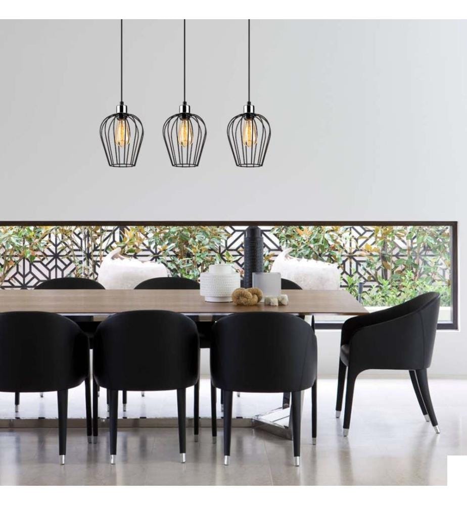 Lustre, noir, corps en fer