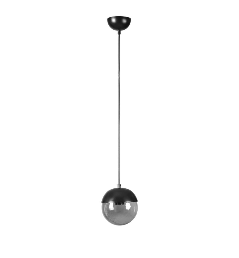 Lustre, Gris foncé, Corps en métal, Chapeau en métal