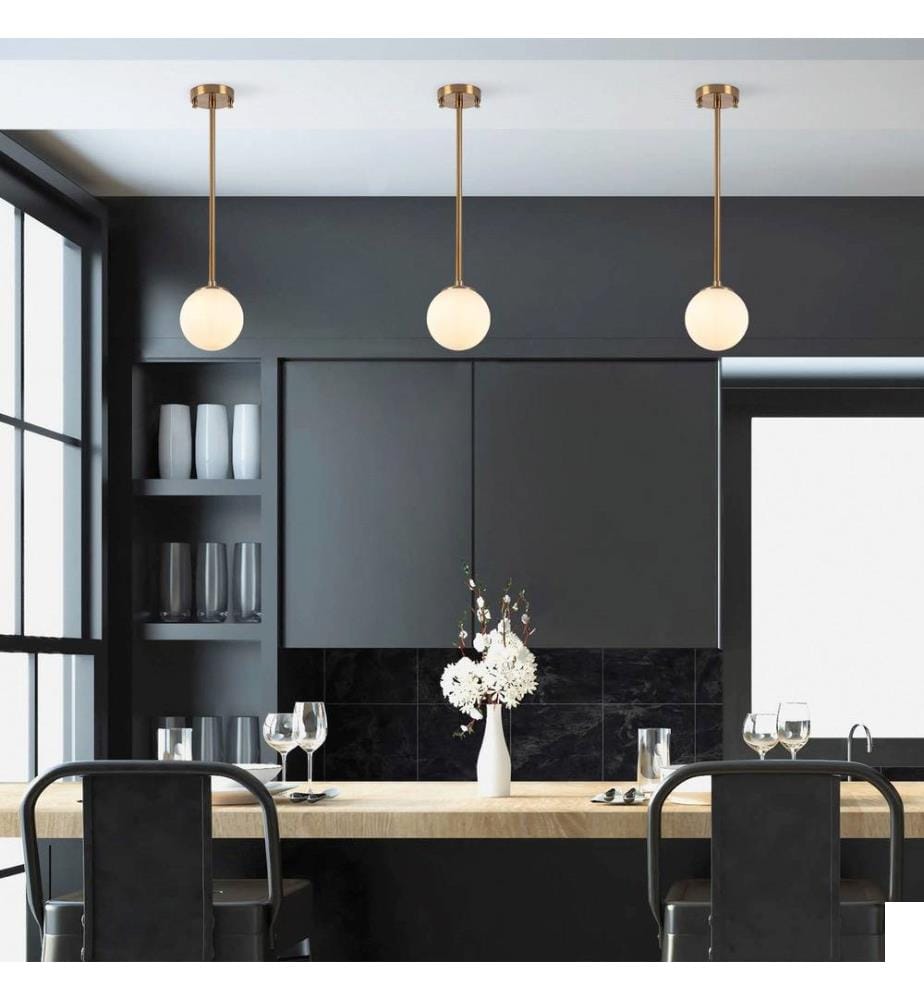 Lustre, Vintage, Corps en métal, Chapeau en verre