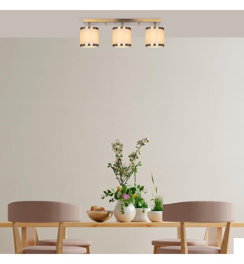 Lustre, Vintage, Corps en métal, Abat-jour