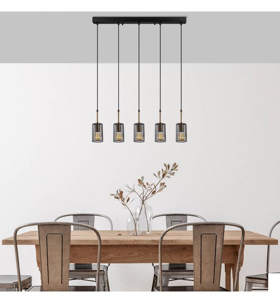 Lustre, Noir, Antique, Corps en métal, Chapeau en métal