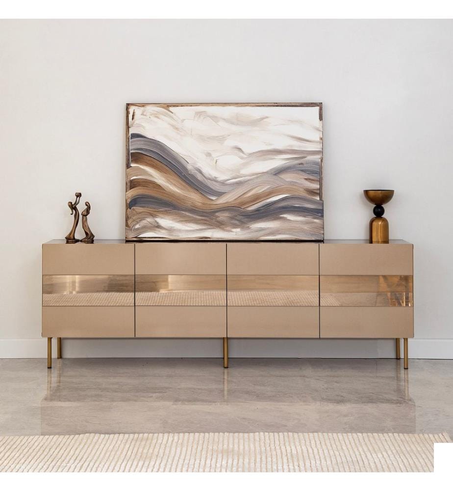 Meuble TV, Bronze, Or, MDF