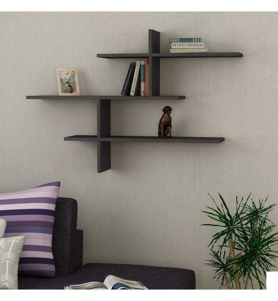 Étagère Murale, Anthracite, Plaque De Particules Recouvertes De Mélamine 100%